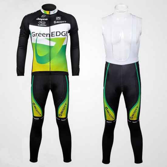 2012 Maillot GreenEDGE Tirantes Mangas Largas